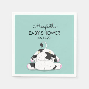 Cute Little Cow Baby Shower Paper Napkins