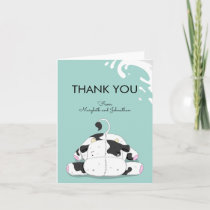 Cute Little Cow Baby Shower Thank You Card