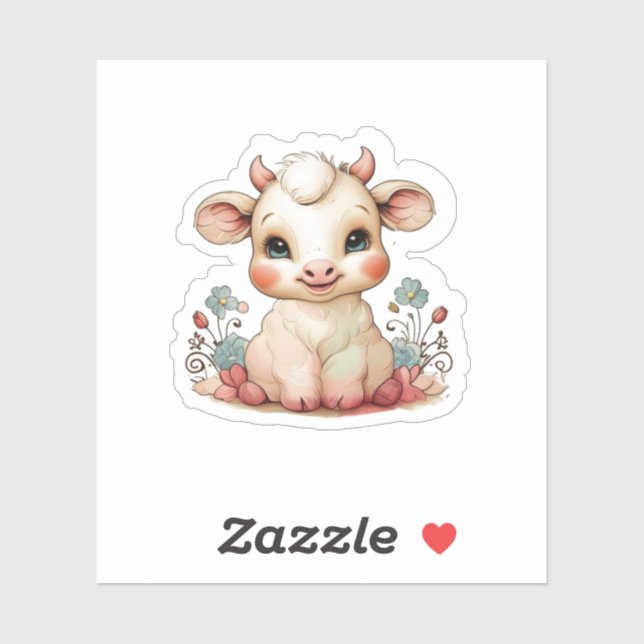 Cute little cow sticker (Sheet)