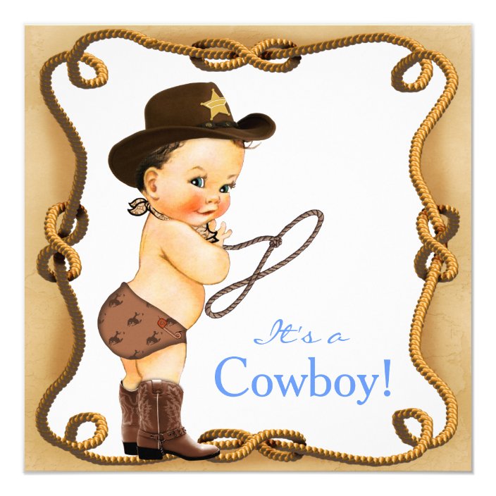 little cowboy baby shower invitations