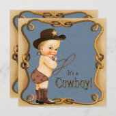 Cute Little Cowboy Baby Shower Invitation (Front/Back)