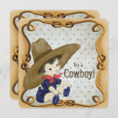 Cute Little Cowboy Baby Shower Invitation (Front/Back)