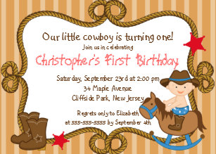 cowboy birthday invitations zazzle