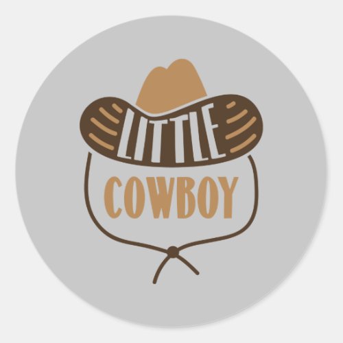 Cute Little Cowboy Cowboy Hat  Classic Round Sticker