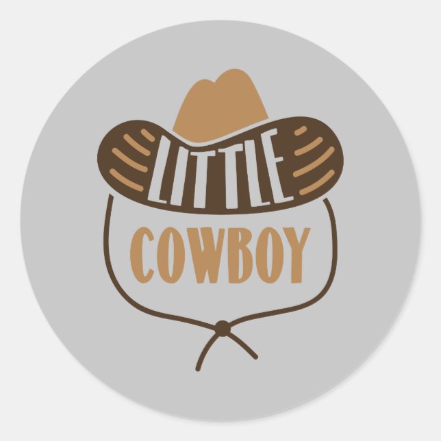 Cute Little Cowboy, Cowboy Hat  Classic Round Sticker (Front)