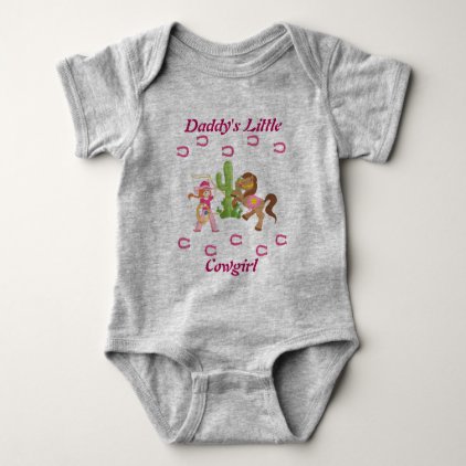 Cute Little Cowgirl and Pony Baby Bodysuit