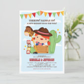 Cute Little Cowgirl Baby Shower Theme Invitation (Standing Front)