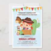 Cute Little Cowgirl Baby Shower Theme Invitation (Front)