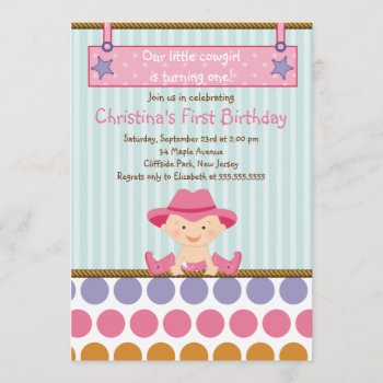 Cute Little Cowgirl Birthday Party Invitations by alleventsinvitations at Zazzle