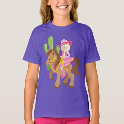 Cute Little Cowgirl on Pony T-Shirt
