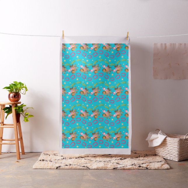 Cute Little Cowgirl Pattern Fabric (In Situ)