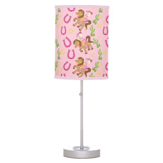 Cute Little Cowgirl Pattern Table Lamp (Front)