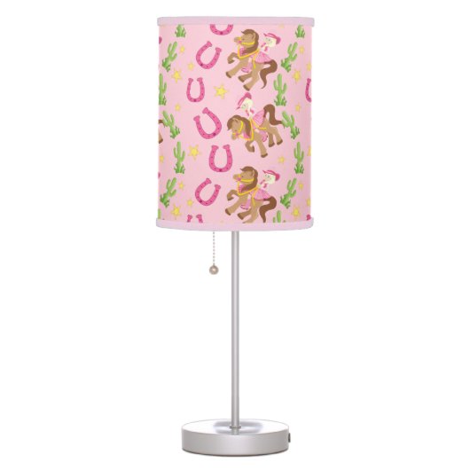 Cute Little Cowgirl Pattern Table Lamp (Right)