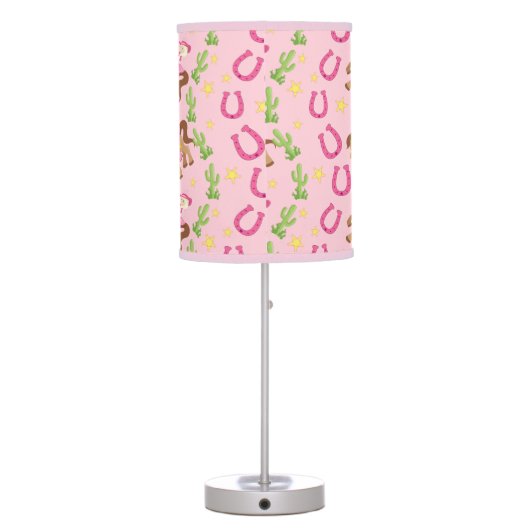 Cute Little Cowgirl Pattern Table Lamp (Back)