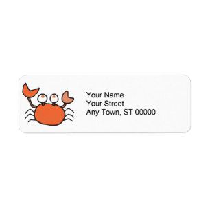 cute little crab cartoon graphic label