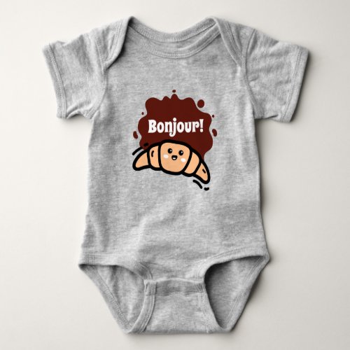 Cute Little Croissant Baby Bodysuit