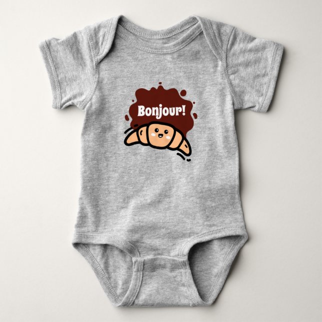Cute Little Croissant Baby Bodysuit (Front)