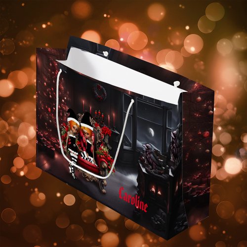 Cute little dark elves large gift bag