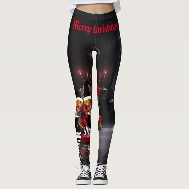 Cute little dark elves. leggings (Front)