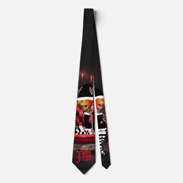 Cute little dark elves neck tie (Front)