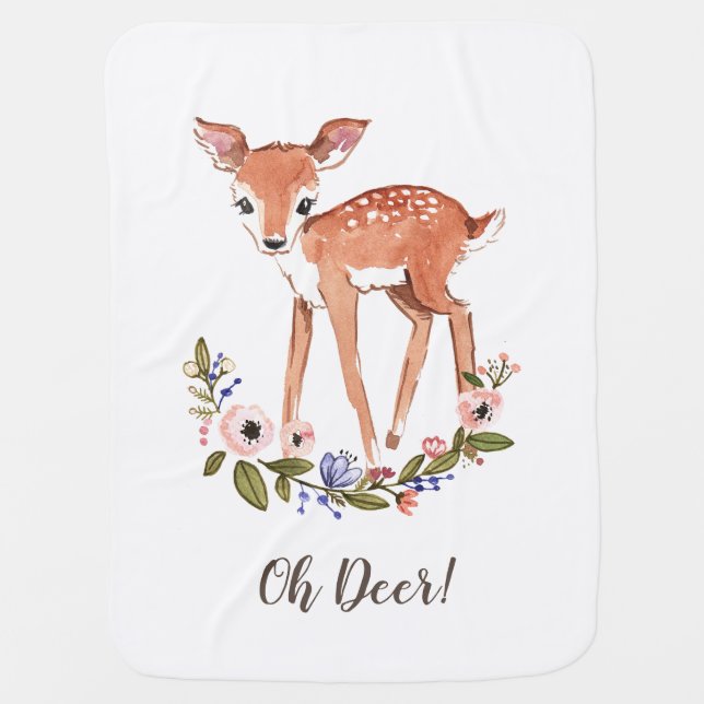 cute little deer baby blanket (Front)