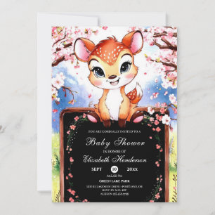 Cute Little Deer Baby Shower Invitation