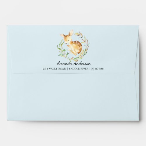 Cute Little Deer Baby Shower Invitation Envelope