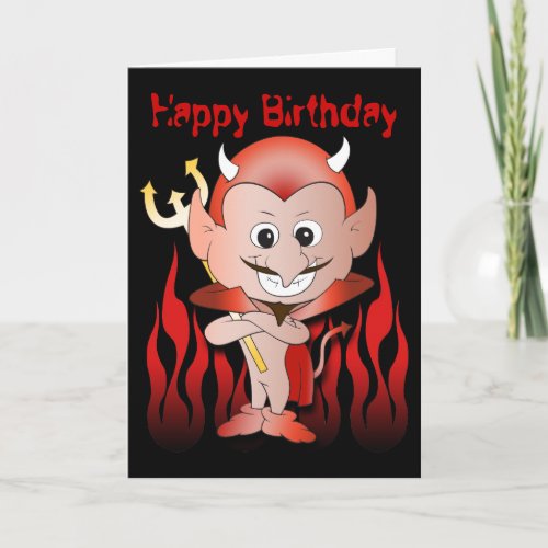 Cute Little Devil Birthday Card
