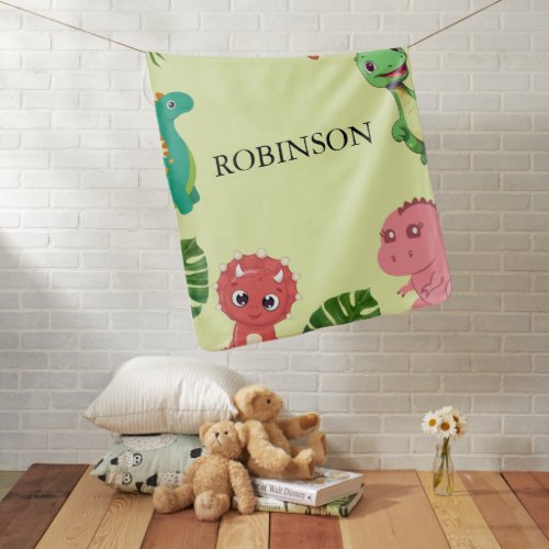 Cute Little Dino Baby Shower Baby Blanket