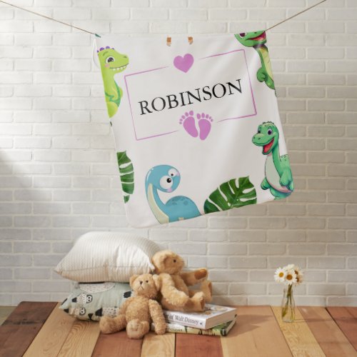 Cute Little Dino Baby Shower Baby Blanket