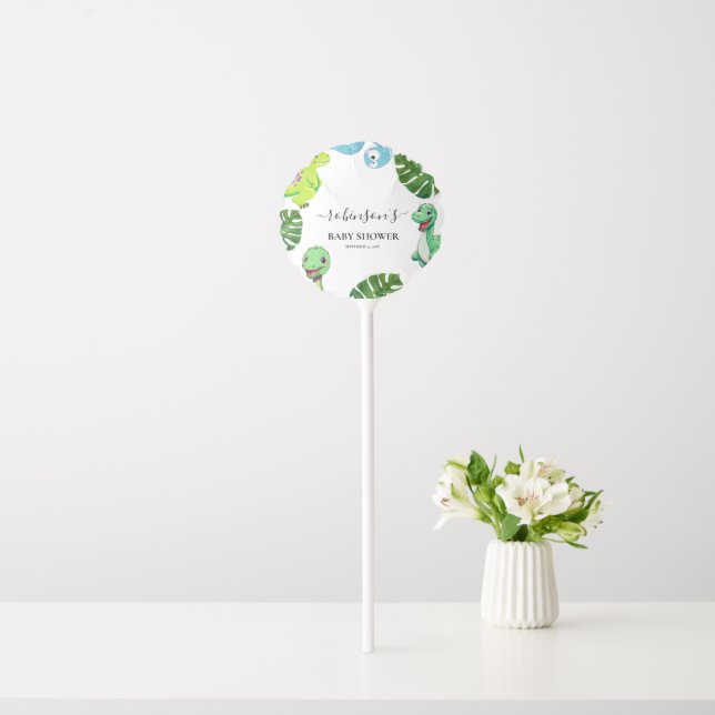 Cute Little Dino Baby Shower Balloon (In Situ)