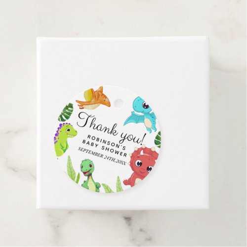 Cute Little Dino Baby Shower Favor Tags