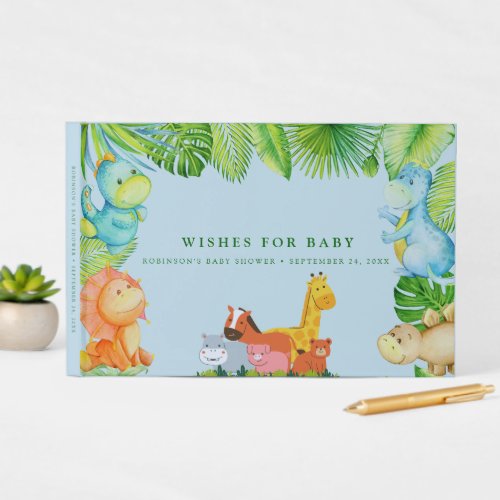 Cute Little Dino Baby Shower Guest Book