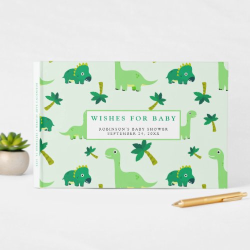 Cute Little Dino Baby Shower Guest Book