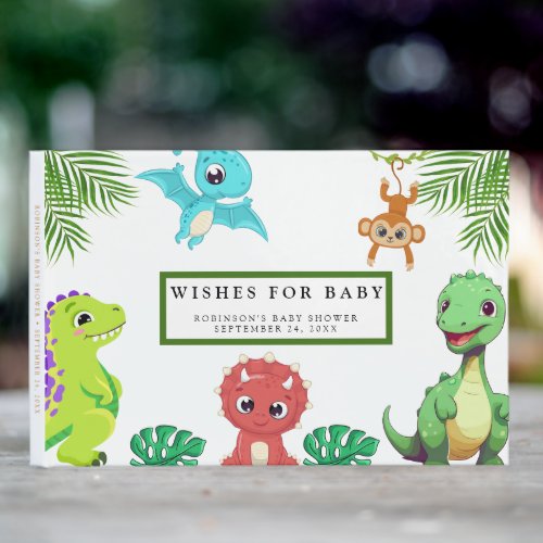 Cute Little Dino Baby Shower Guest Book