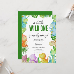 Cute Little Dino Baby Shower Invitation