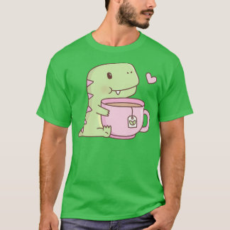Cute Little Dino Hugging Teacup T-Shirt