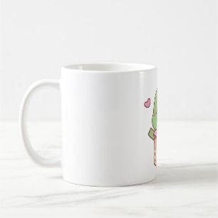Cute Little Dino Loves Boba Milk Tea Coffee Mug