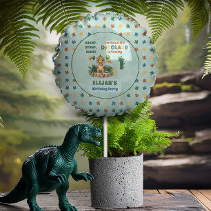 Cute Little Dinosaur Boy 1st Birthday Party Balloon