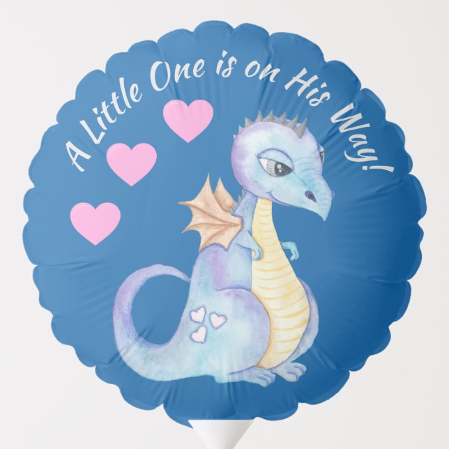 Cute Little Dinosaur Boy Baby Shower Balloon (Back)