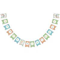 Cute little dinosaur boy birthday bunting banner