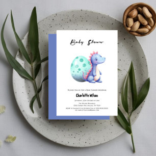 Cute Little Dinosaur With Its Egg Baby Shower Invitation