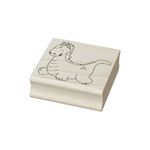 Cute Little Dinosaur  Wood Art Stamp