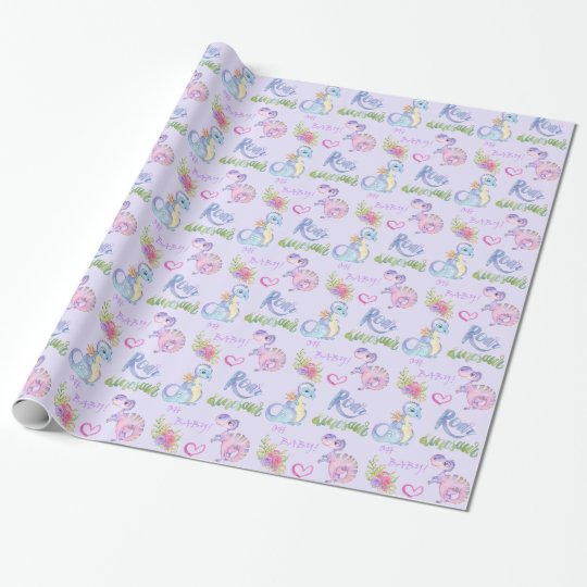 Cute Little Dinosaurs Baby Shower Wrapping Paper | Zazzle.com