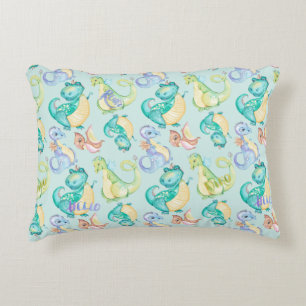 Cute Little Dinosaurs Personalized Accent Pillow