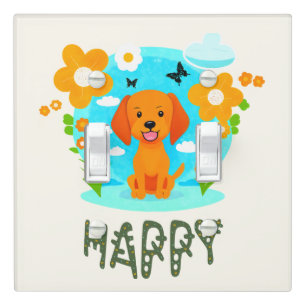 Cute little dog light switch cover
