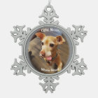 Cute Little Dog Snowflake Framed Ornament