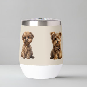 Cute Little Dogs Adorable Dog Lovers' Thermal Wine Tumbler