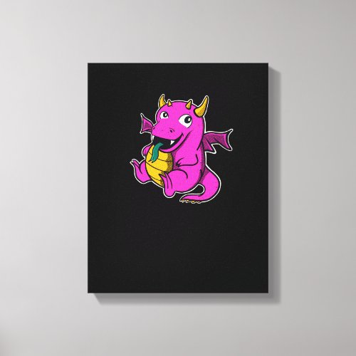 Cute Little Dragon Baby Mythic Creature Canvas Print