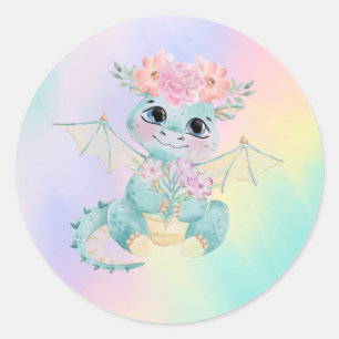 Cute little Dragon Birthday/Baby Shower Classic Round Sticker